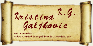 Kristina Galjković vizit kartica